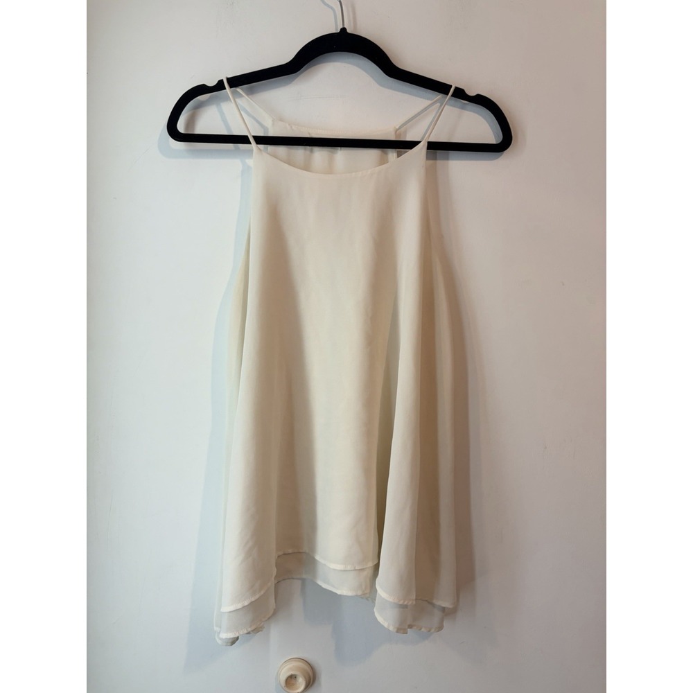 Adrienne Vittadini‎ Tunic Tank Ivory Layered Size Small Relaxed Oversized